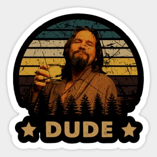 Classic Retro Big Lebowski Poster Sticker